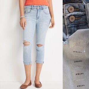 KanCan NWT High Rise Ripped Capri Jeans 27 4
